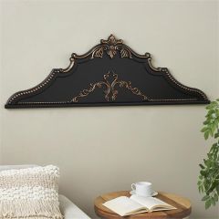 Matte Black Beaded Scroll Wall Decor