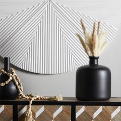 Matte Black Glass Flower Vase 12 Inch