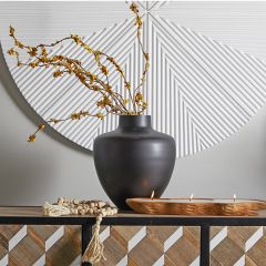 Matte Black Glass Flower Vase 13 Inch