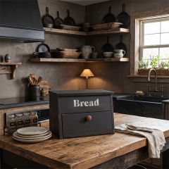 Matte Black Kitchen Bread Bin