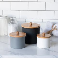 Matte Metal Canister Set of 3
