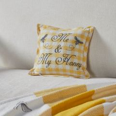 Me & My Honey Checkered Throw Pillow
