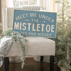 Meet Me Under The Mistletoe Holiday Sign