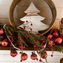 Mercury Glass Ball Garland On Jute