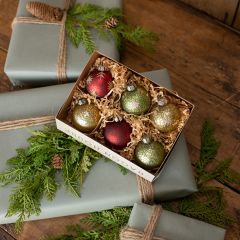 Mercury Glass Ball Ornaments Set of 12