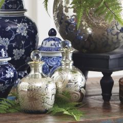 Mercury Glass Decanter Set of 2