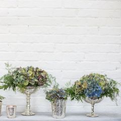 Mercury Glass Silver Compote