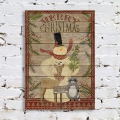 Merry Christmas Animal Friends Wall Art
