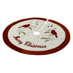 Merry Christmas Cardinal Tree Skirt 52 Inch
