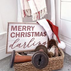 Merry Christmas Darling Framed Wall Sign