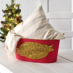 Merry Christmas Decorative Metal Bucket