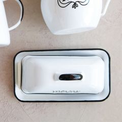 Merry Christmas Enameled Butter Dish