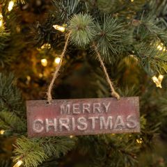 Merry Christmas Hanging Metal Ornament
