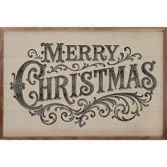 Merry Christmas Ornate White Background Wall Art