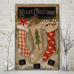 Merry Christmas Stockings Wall Art