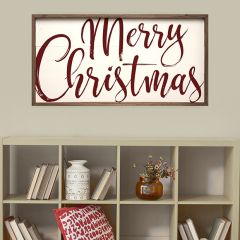 Merry Christmas White Framed Wall Art