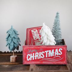 Merry Christmas Wood Crate Storage Box