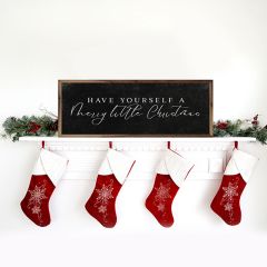 Merry Little Christmas Black Framed Wall Sign