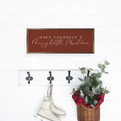 Merry Little Christmas Red Framed Wall Sign