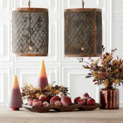 Metal and Mesh Cylinder Drum Light