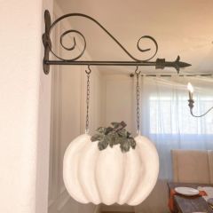 Metal Arrow Holder With Whitewashed Pumpkin Replacement