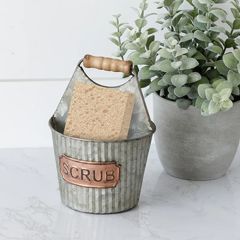 Metal Bucket Kitchen Sponge Holder