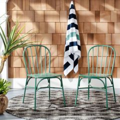 Metal Cafe Style Patio Chair Set of 2