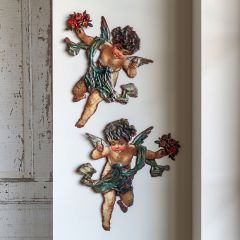Metal Cherub Wall Art Set of 2