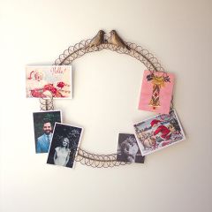 Metal Christmas Card Holder Wreath