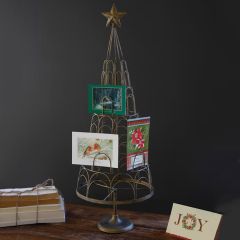 Metal Christmas Tree Tabletop Card Holder