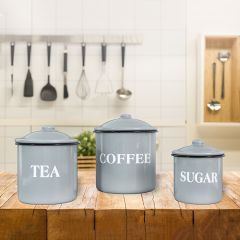 Metal Coffee Tea Sugar Canister Set of 3