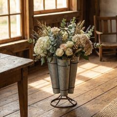 Metal Cone Vase Stand