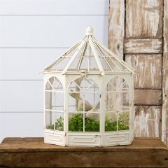 Metal Conservatory Terrarium With Arched Windows