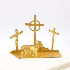 Metal Cross And Lamb Easter Silhouette