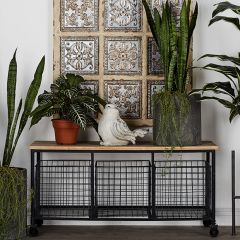 Metal Entryway Bench With Storage