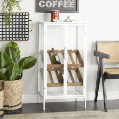 Metal Farmhouse Wine Curio Cabinet