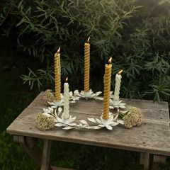 Metal Floral Wreath Taper Candle Holder