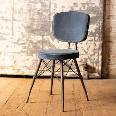 Metal Frame Velvet Dining Chair
