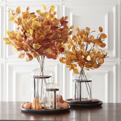 Metal Framed Glass Bottle Vase Set of 3