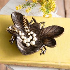 Metal Honeybee Trinket Dish Set of 2