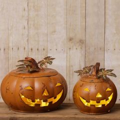 Metal Jack O Lantern Pumpkin Set of 3