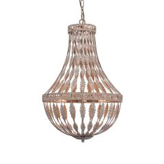 Metal Leaf Empire Chandelier 4 Light | SHIPS FREE