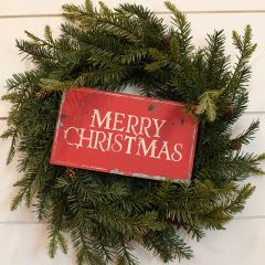 Metal Merry Christmas Hanging Sign Set of 2