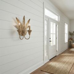 Metal Palm Leaf 2 Light Wall Sconce Heirloom Gold