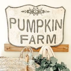 Metal Pumpkin Farm Crest Sign