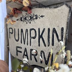 Metal Pumpkin Farm Crest Sign