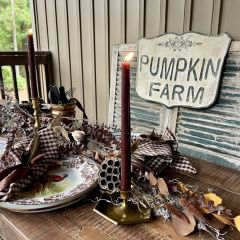 Metal Pumpkin Farm Crest Sign