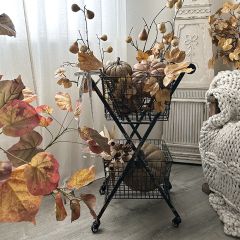 Metal Rolling Cart With Two Baskets