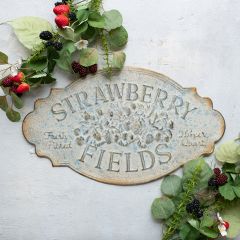 Metal Strawberry Fields Sign