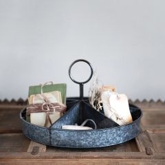 Metal Tabletop Divided Round Bin